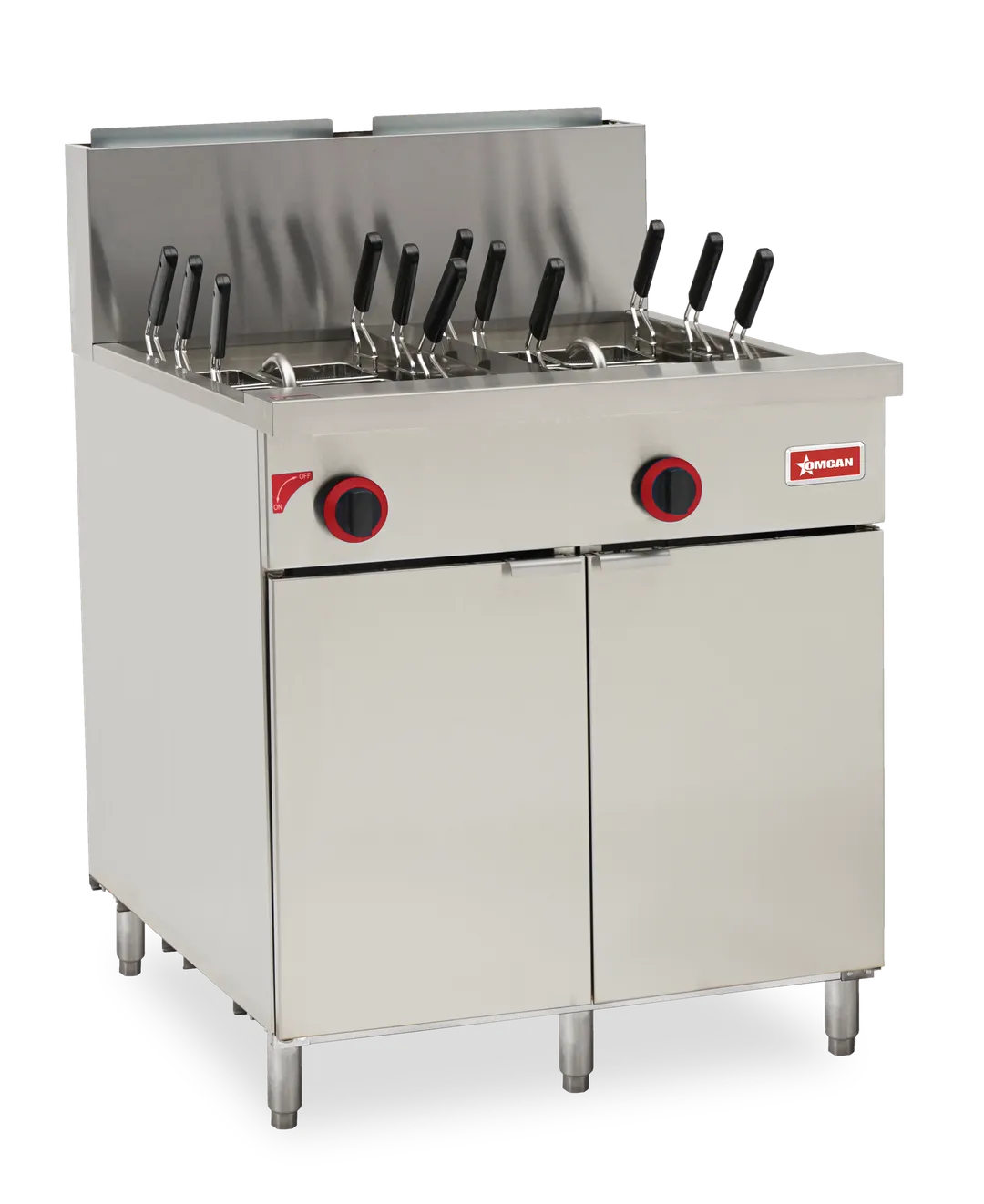 Omcan USA 48000 22 Gallon Gas Pasta Cooker, Double Tank, 140.000 BTU