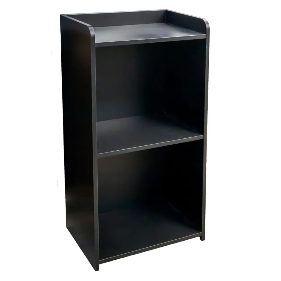 Omcan USA 48221 Host/Hostess Station, 24.5"W x 16.75"D x 46.25"H, Black, Adjustable Mid-Shelf, Lockable Casters