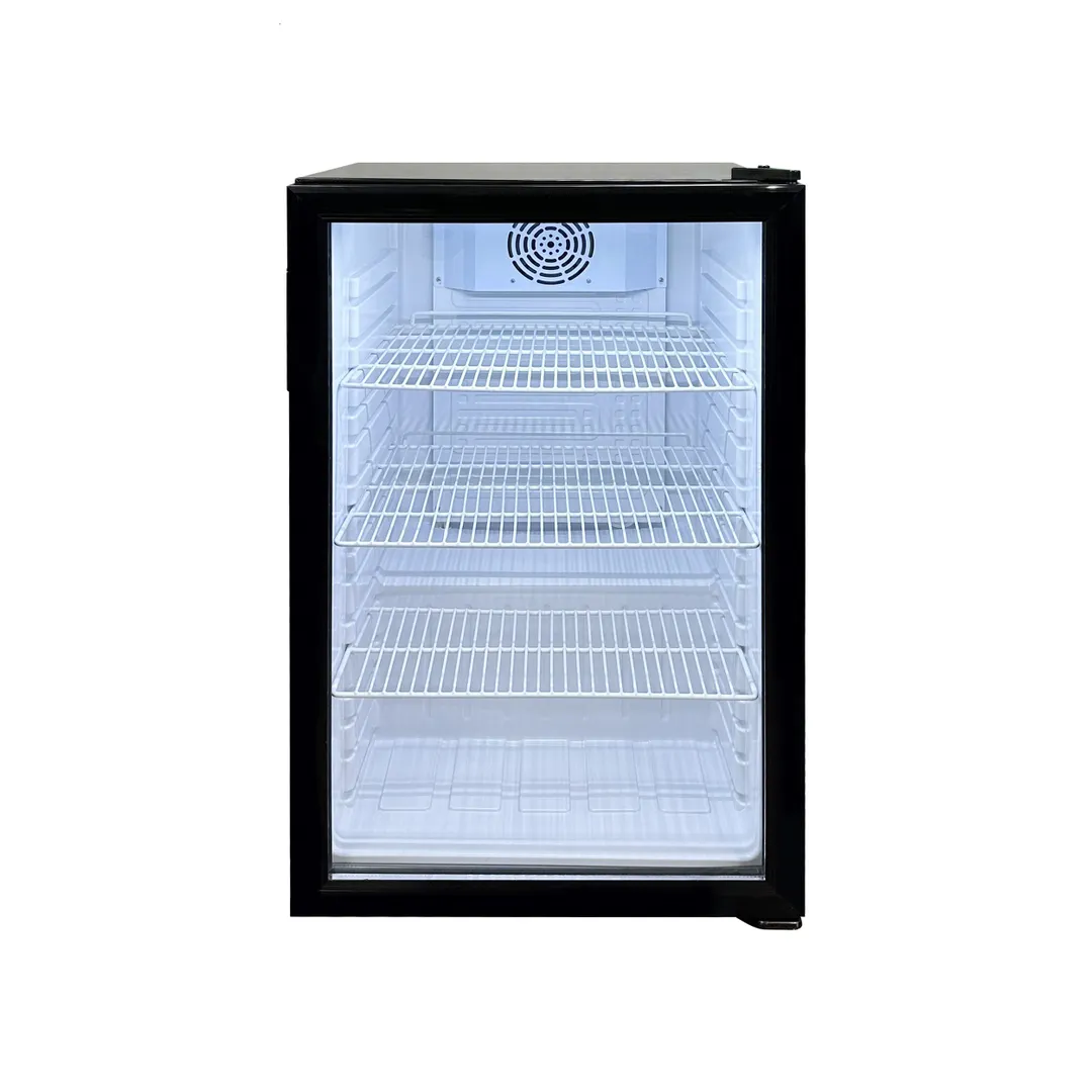 Omcan USA 48277 Countertop Glass Door Refrigerator, 21" Black, 4.59 cu ft, R600a, 95W 110V, 32‑50°F