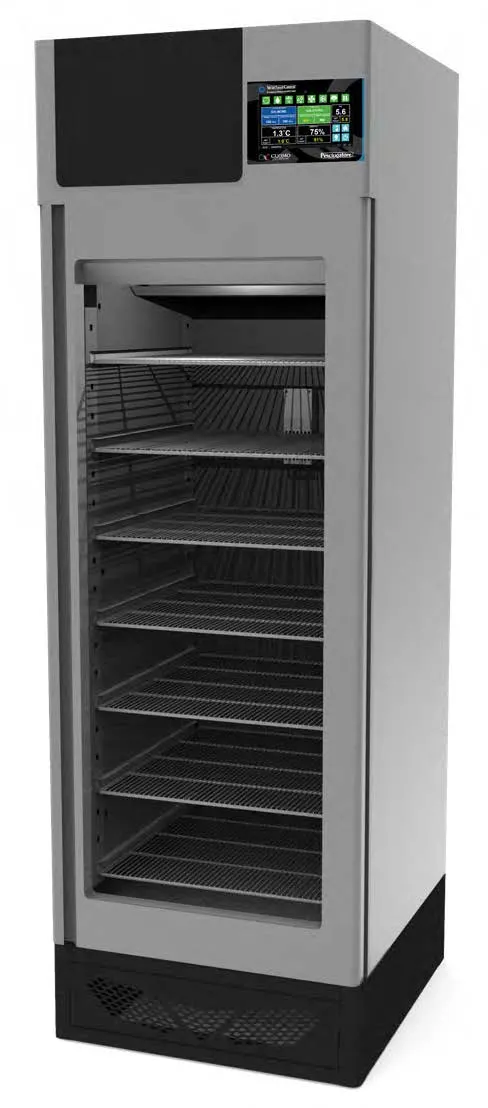 Omcan USA 49002 Pesciugatore Fish Curing Cabinet - 28.7"W, 220 lb. Capacity, 32°F-95°F Range, 2376W, HACCP Certified