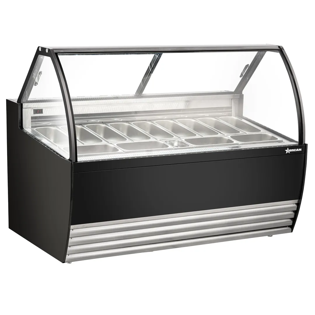 Omcan USA 49008 (FR-CN-00013B) 69" Gelato Dipping Cabinet w/ Curved Sneeze Guard