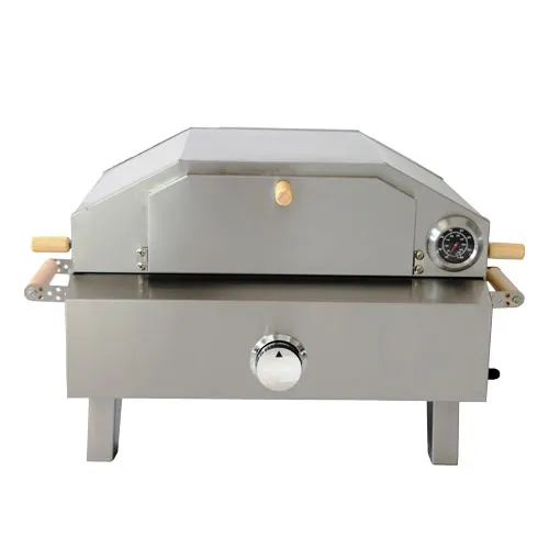 Omcan USA 49112 28" Single Deck Gas Countertop Pizza Oven w/ Foldable Legs, Propane Gas
