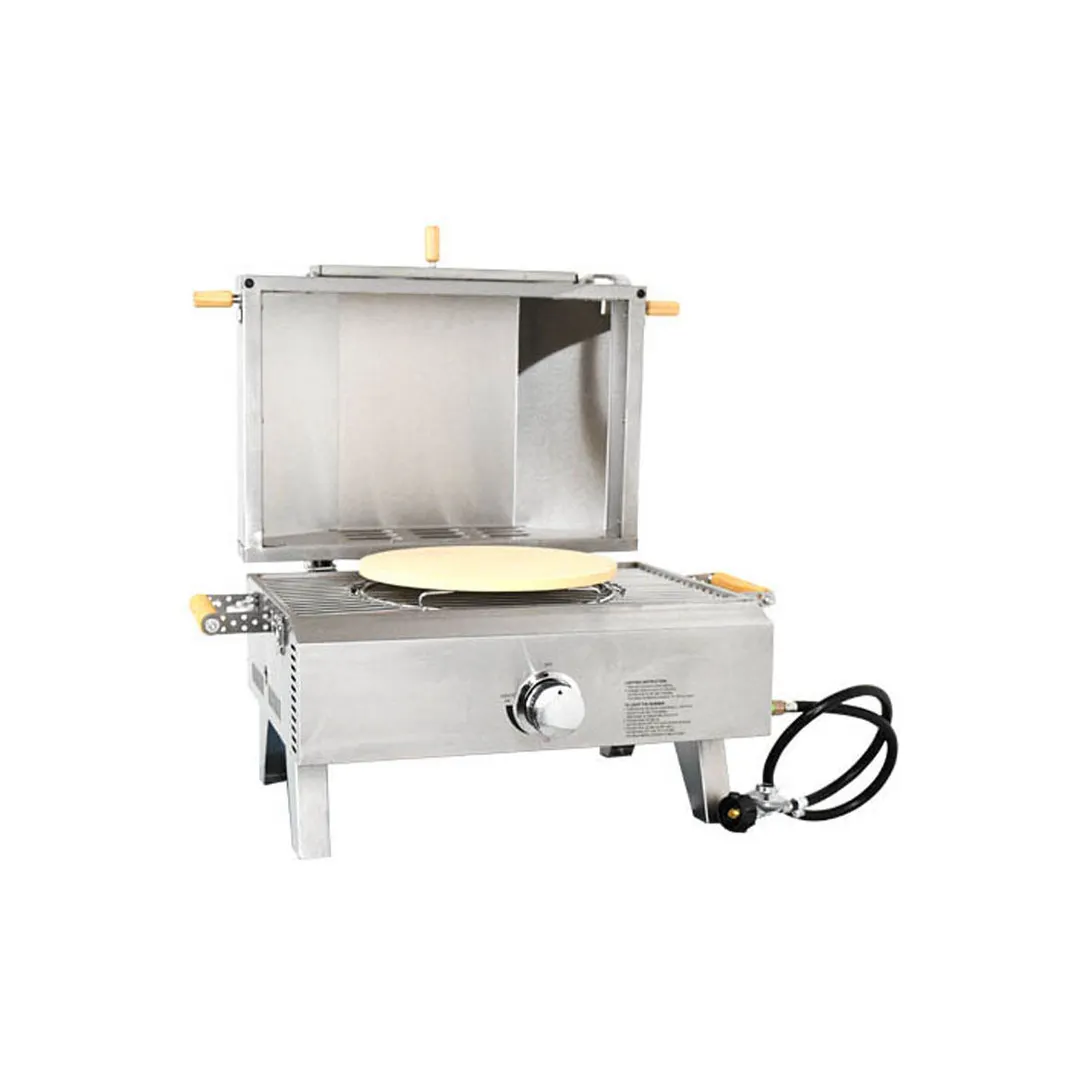 Omcan USA 49112 28" Single Deck Gas Countertop Pizza Oven w/ Foldable Legs, Propane Gas
