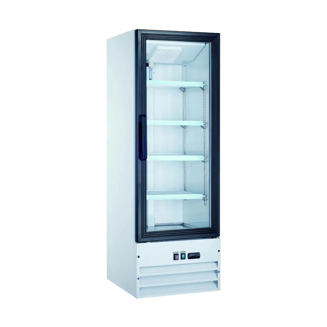 Omcan USA 50033 22" 1-Section Merhandiser Refrigerator w/ Glass Door, in White, 9.1 cu. ft.