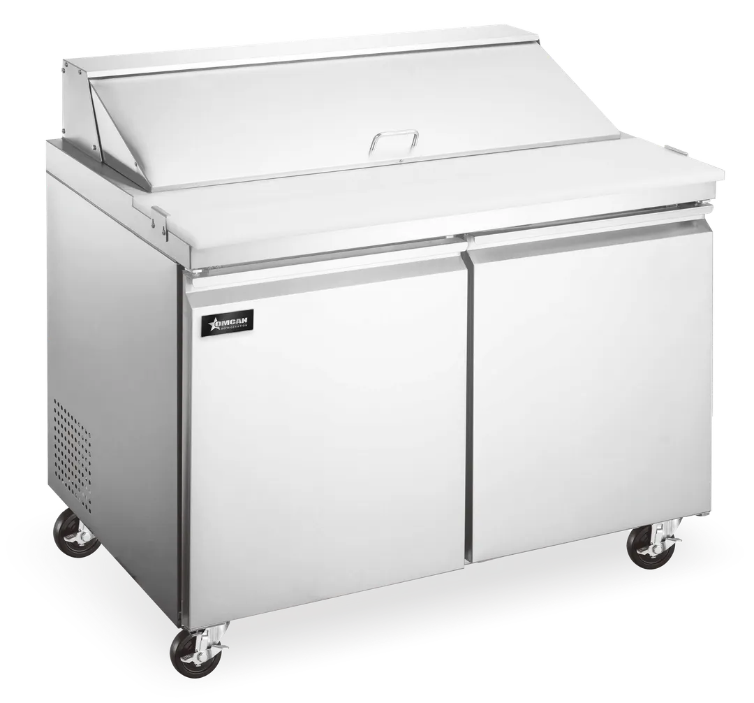 Omcan USA 50034 36" 2-Section Sandwich and Salad Prep Table, 9 cu. ft.