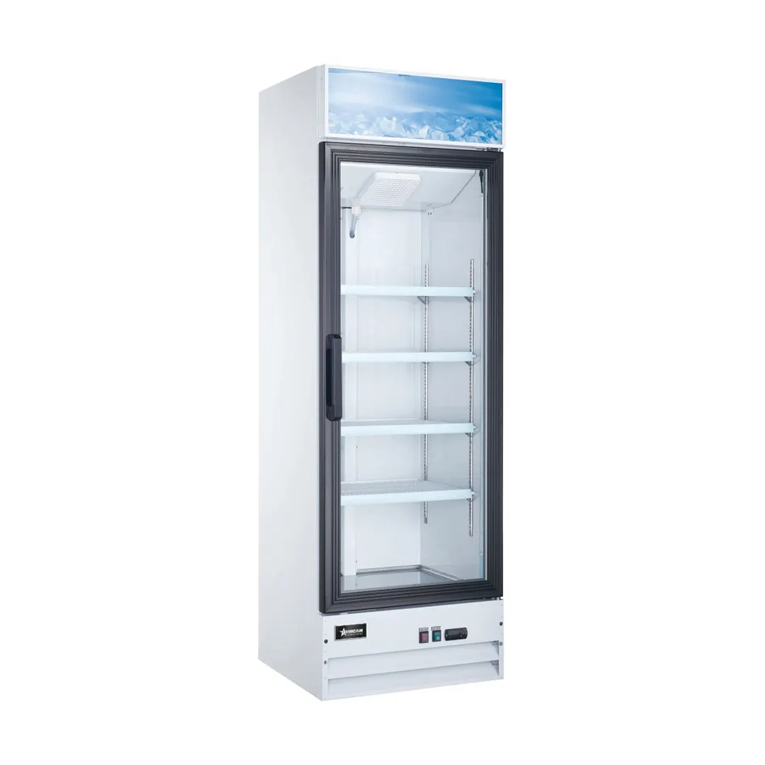 Omcan USA 50035 25" 1-Section Merchandiser Refrigerator with Glass Door, in White, 14 cu. ft.