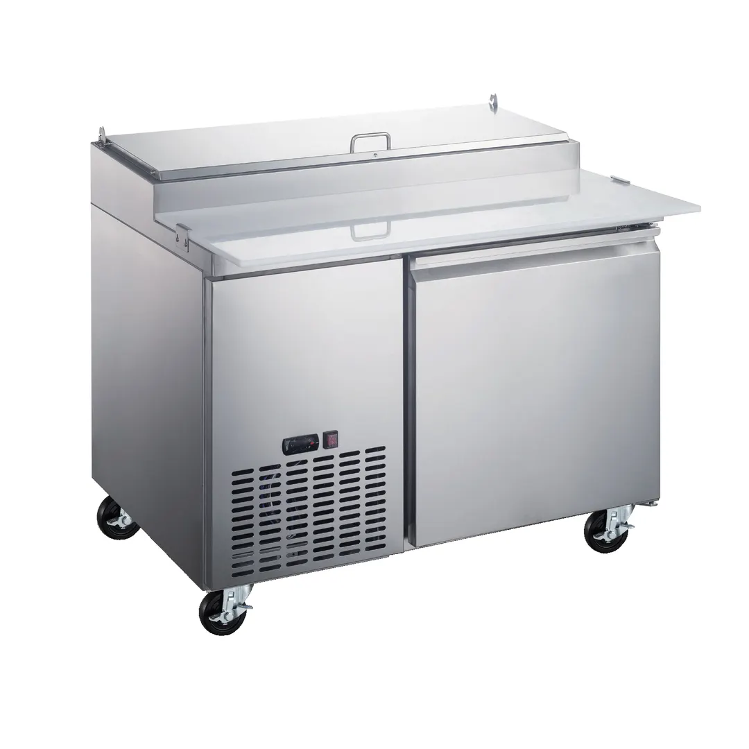Omcan USA 50042 49" 1-Section Refrigerated Pizza Prep Table w/1 Door, (6) 1/3 Pans