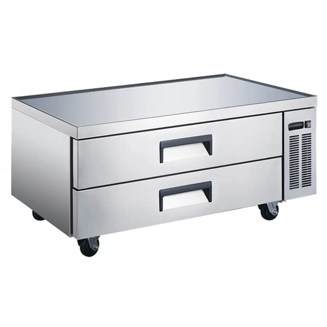 Omcan USA 50071 52" 2 Drawers Refrigerated Chef Base, Side Mounted, (6) full size pans