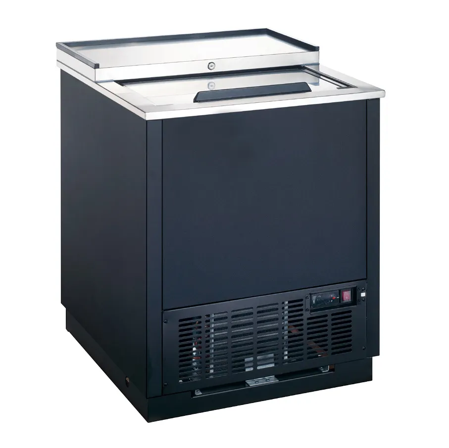 Omcan USA 50073 26" Black Glass & Plate Chiller, 5.29 cu. ft.