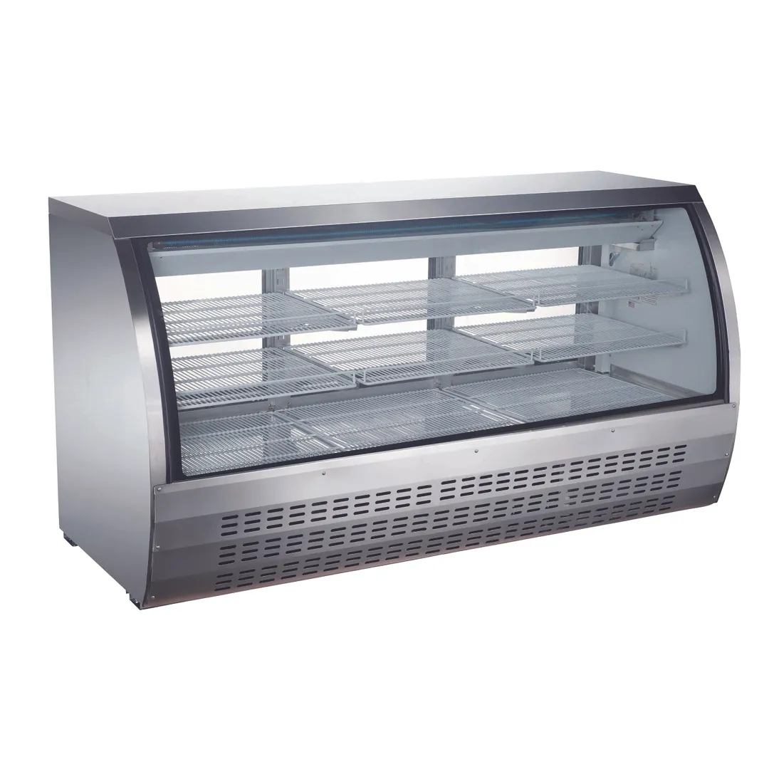 Omcan USA 50080 82" Curved Refrigerated Deli Display Case