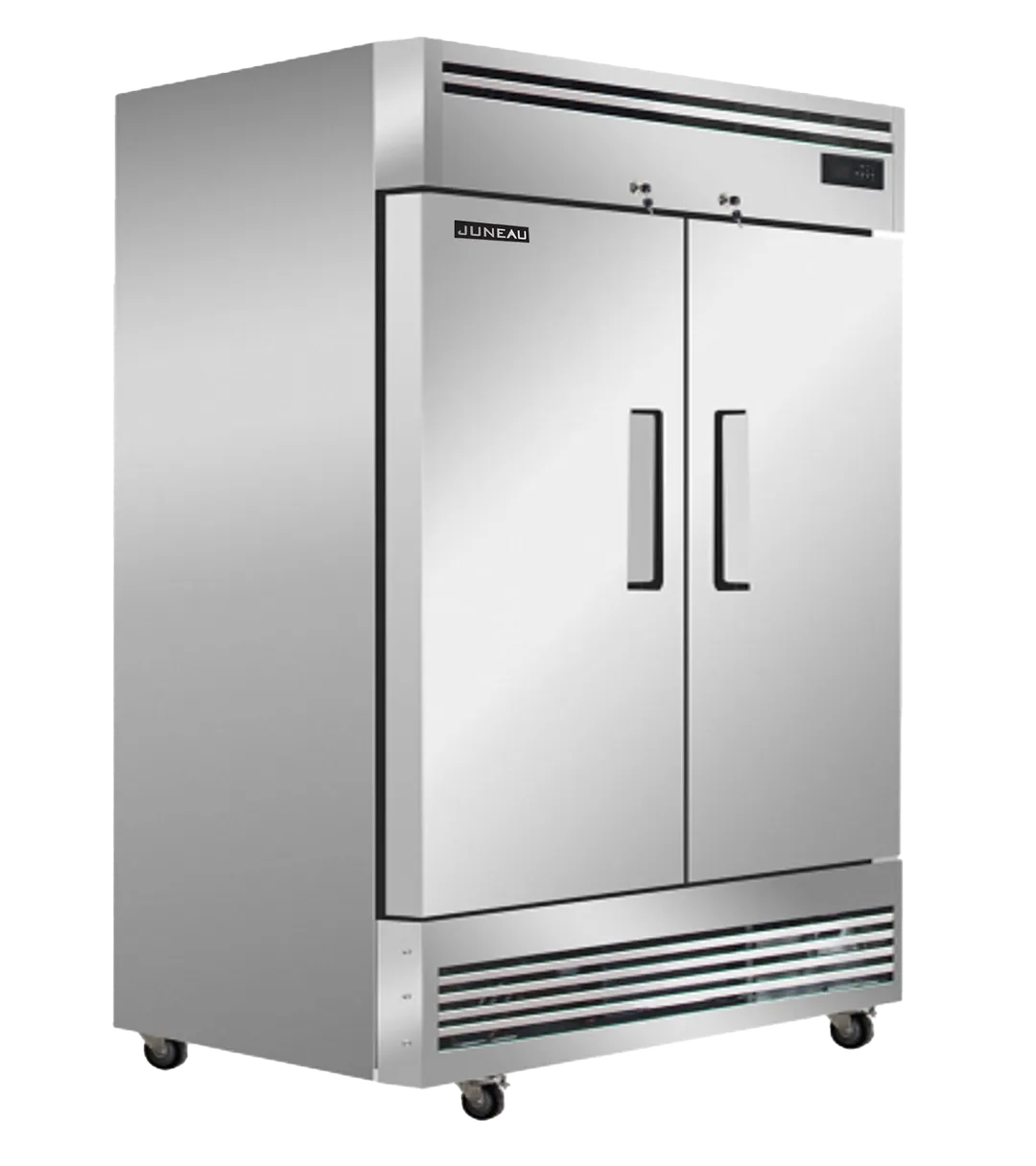 Omcan USA 58002 54" 2-Solid Door Reach-In Refrigerator, 39.4 cu. ft., Bottom Mounted