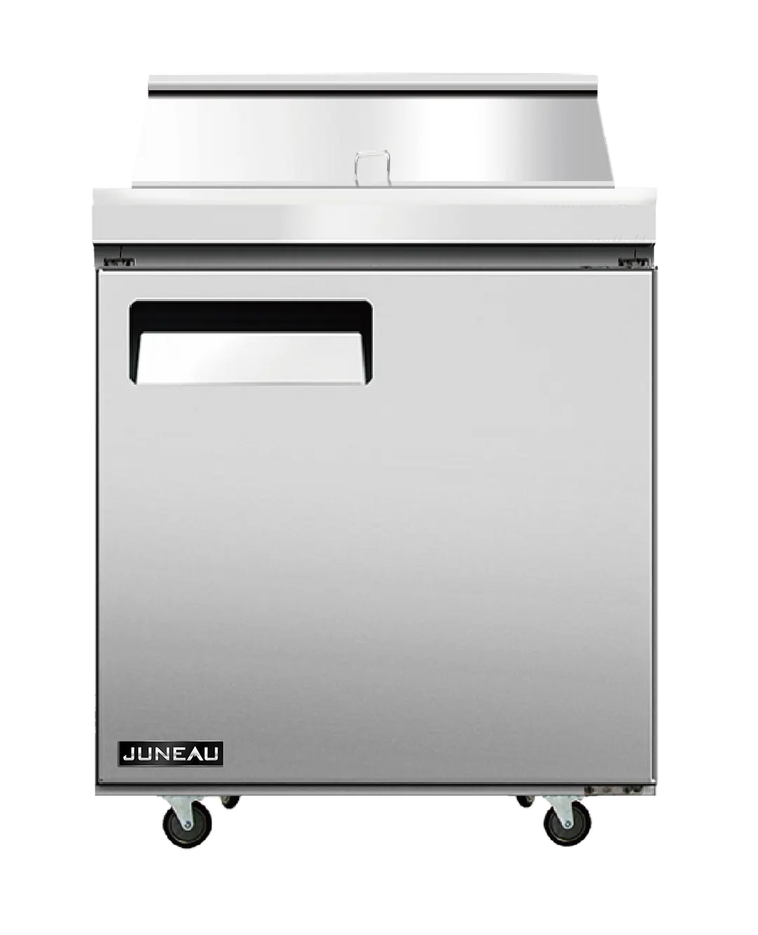 Omcan USA 58005 28" 1-Door Sandwich and Salad Prep Table, 8 Pans, 3.4 cu.ft., Stainless Steel