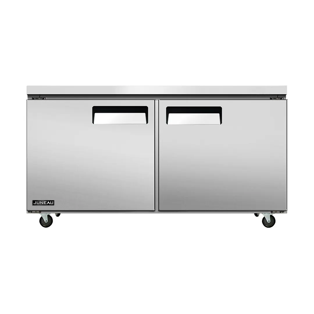 Omcan USA 58016 60" 2-Door Undercounter Refrigerator, Stainless Steel, 8.9 cu. ft.