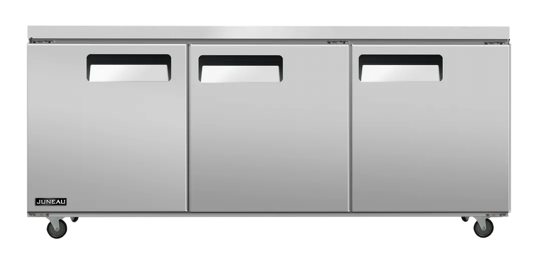 Omcan USA 58019 72" 3-Door Undercounter Freezer, Stainless Steel, 11 cu. ft.