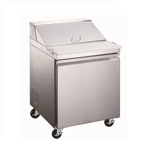 Omcan USA 59045 28 1-Section Refrigerated Pizza Prep Table w/ 1 Door, (6) 1/6 Pans