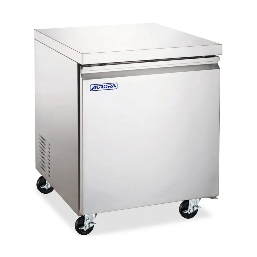 Omcan USA 59054 27" 1-Section Undercounter Refrigerator, 6.3 cu. ft., Stainless Steel, Solid Door