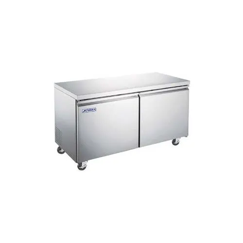 Omcan USA 59092 60" 2-Door Undercounter Freezer, Stainless Steel, 15 cu. ft.