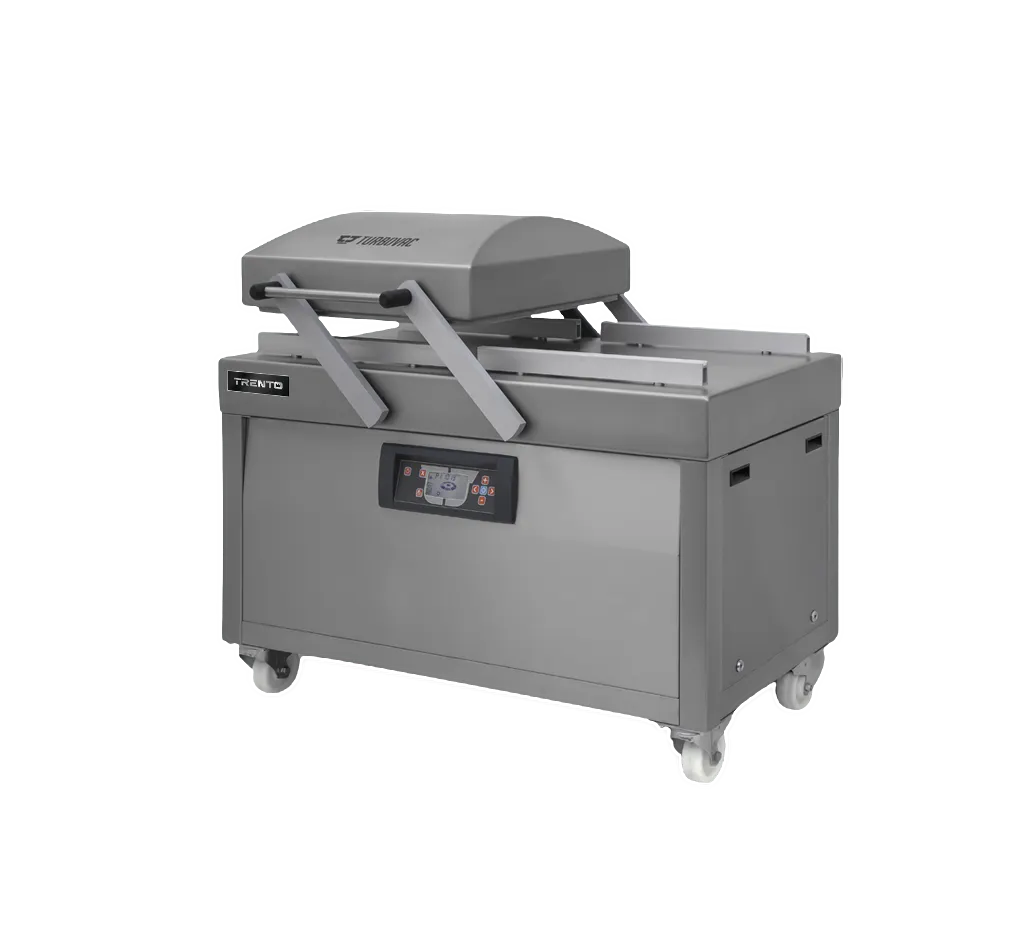 Omcan USA 59134 Turbovac Double Chamber Vacuum Sealer, 32" x 27.5" Seal, Stainless Steel Cover, Floor Model