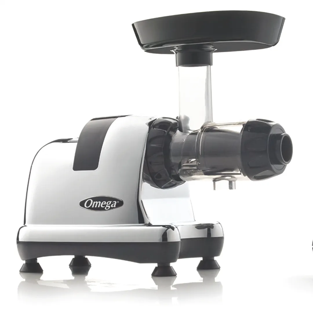 Omega J8006HDC Electric Masticating Juicer w/ 6 Nozzles, Automatic Pulp Extraction, 80 RPM
