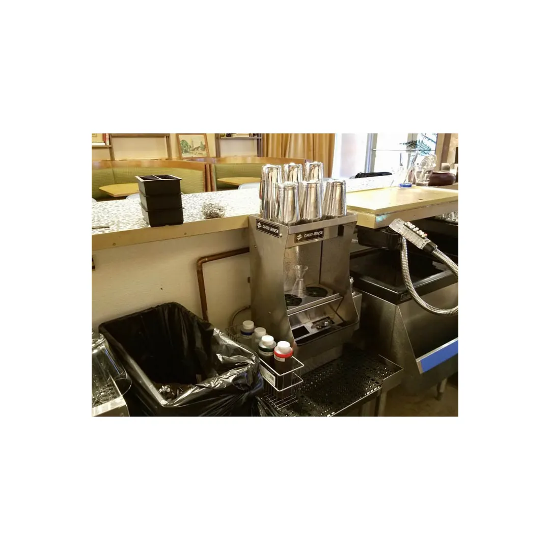 Omni-Rinse BTRS1-TB1 Auto-Rinse™ Bar Tool Rinse Station, Tabletop / Push‑Button / Stainless Steel