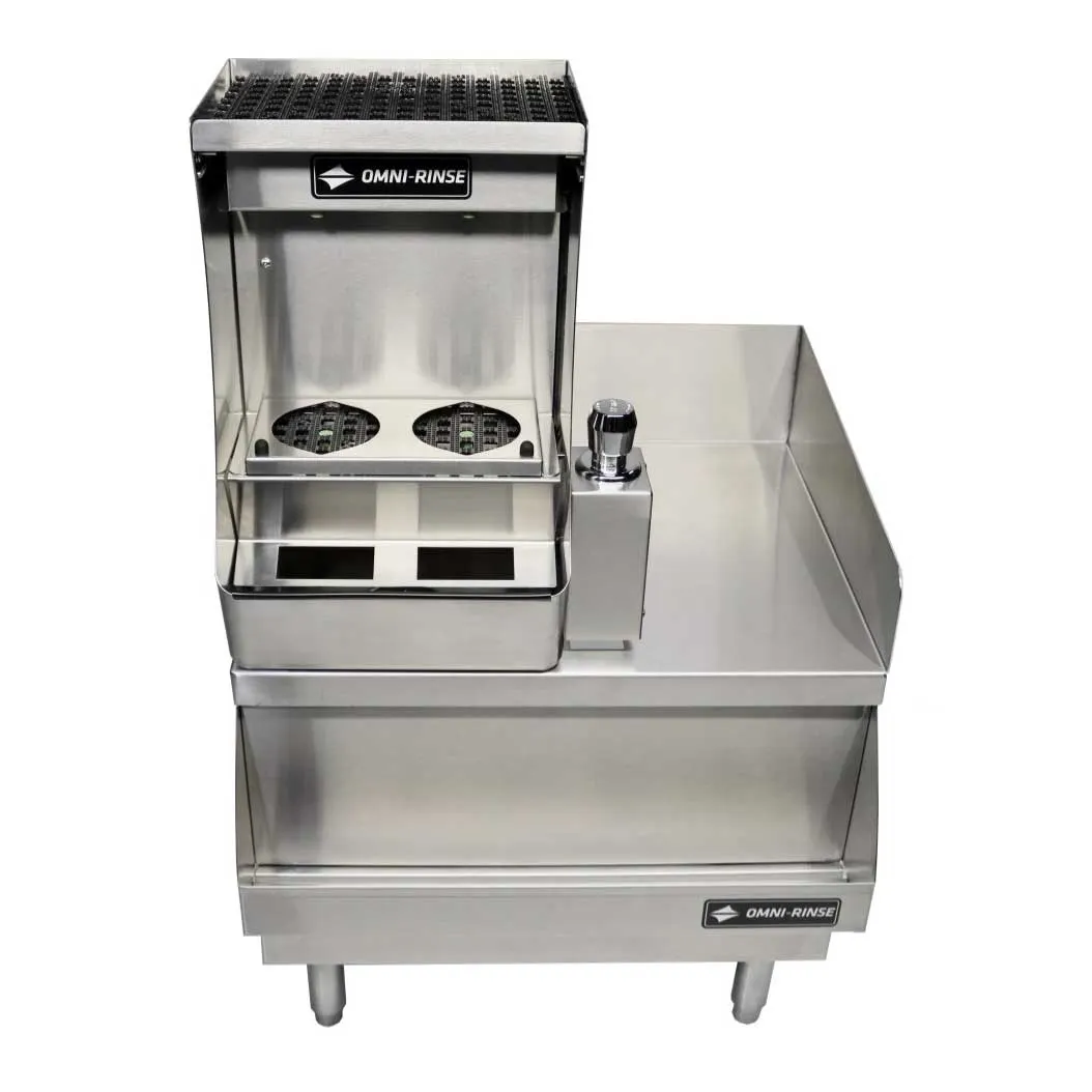 Omni-Rinse BTRS1-US1 Auto-Rinse™ Bar Tool Rinse Station, Push-Button - 18/304 Stainless Steel