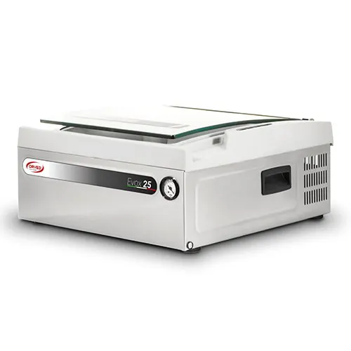 Orved EVOX25 Countertop Vacuum Sealer 11.8”x11.4”x4.2”, 10” Seal Bar, 141 CFM Pump, Stainless Steel, 270W, 110V