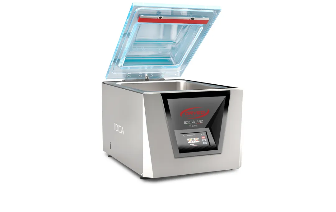 Orved IDEA 42HL - Countertop Vacuum Sealer, 17.3x17.6x7.5", 16.1" Seal Bar, 706 CFH, 304 Stainless, 1300W, 110V