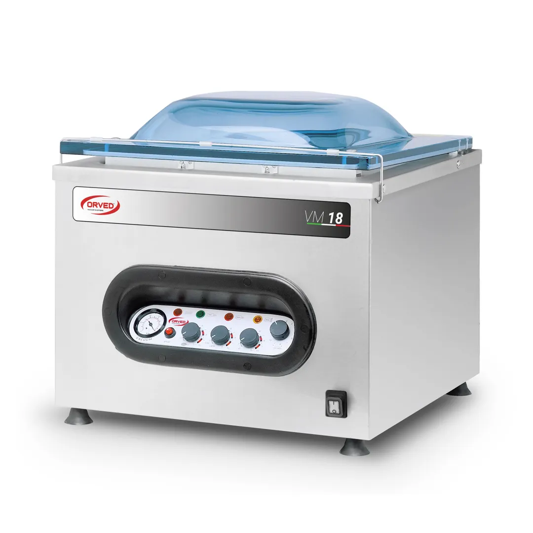Orved VM18 1B Vacuum Sealer – 17.3x17.6x7.9 in, 16″ Seal Bar, 883 CFM, 1600W, AISI 304 Stainless, Control
