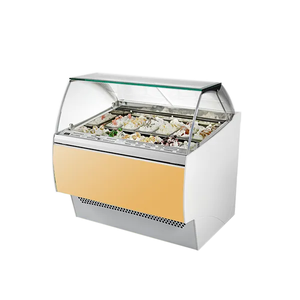 Oscartek GIA C G1150 45" Gelato/Ice Cream Dipping/Display Cabinet w/ Curved Sneeze Guard