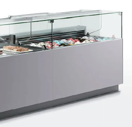 Oscartek ROSA G2150 85" Gelato/Ice Cream Dipping/Display Cabinet w/ Sneeze Guard