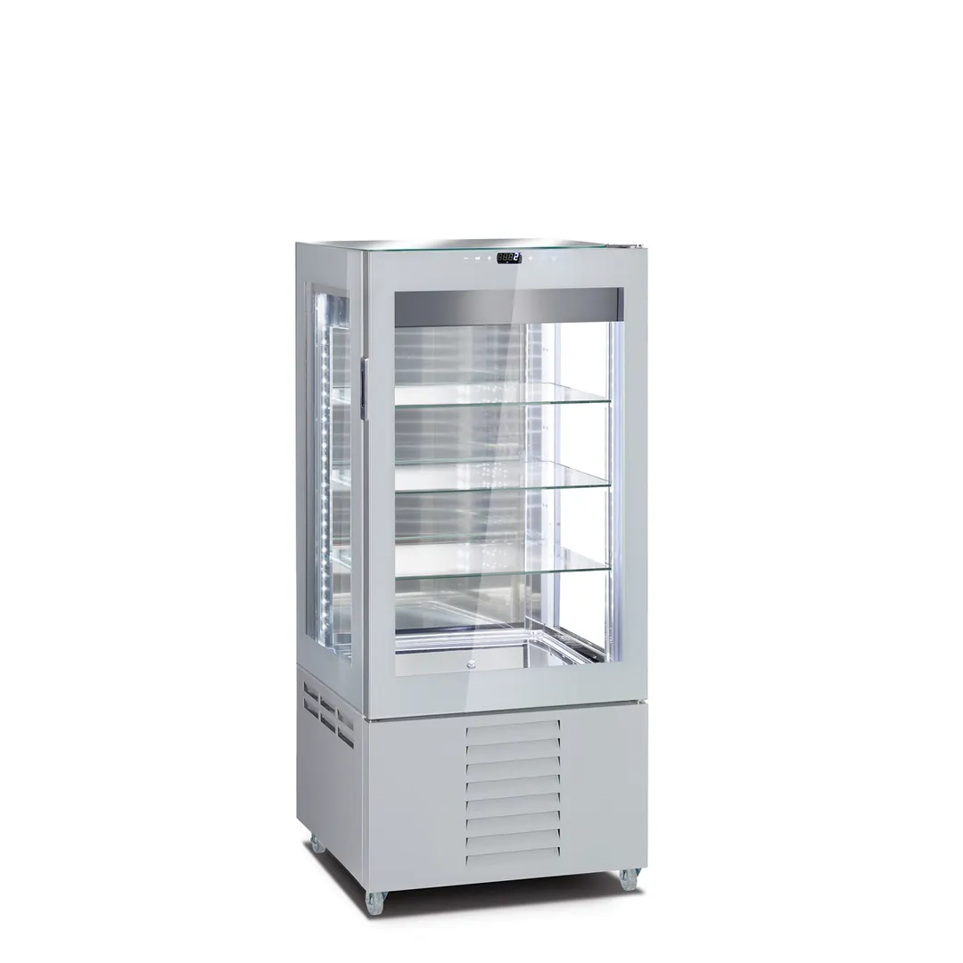 Oscartek VISION V6314D H60 - 26" Double‑Door Bakery Case, Silver Stainless, LED, 3 Shelves, 208‑220V