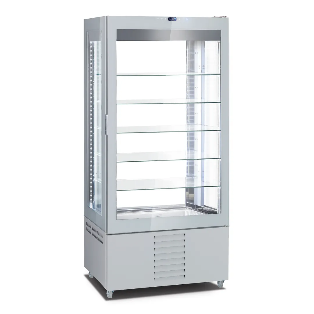 Oscartek VISION V8314D H76 - 34" Double‑Door Display Case, Stainless Steel, 5‑Shelf, LED, 208‑220V