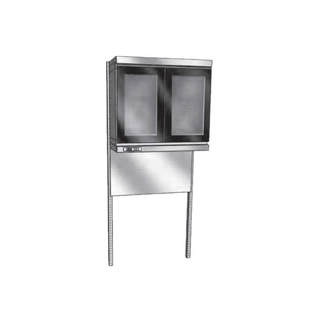 Oscartek VRW1000AT 40" Wall Mount Refrigerator w/ 2 Glass Doors, Self-Contained, w/ Wall Panel