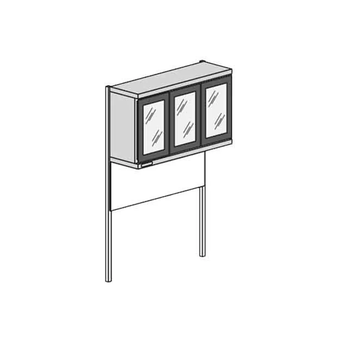 Oscartek VRW1500A 60" Wall Mount Refrigerator w/ 3 Glass Doors, Remote, w/ Wall Panel