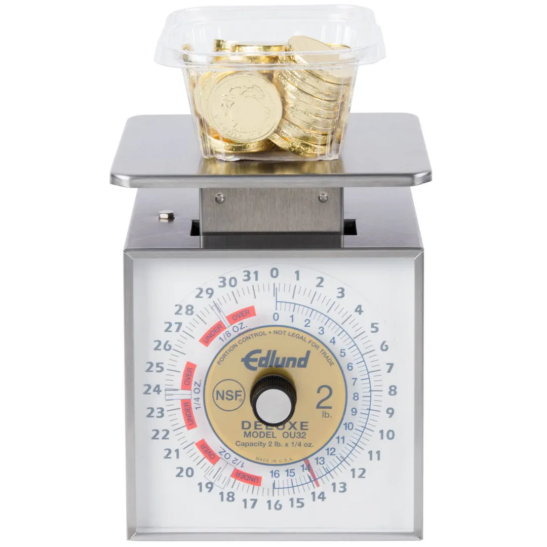 Edlund OU-32P Portion Scale, 32oz x 1/4oz Dial, 1-9lb Capacity, Stainless, 6"x6.75" Fixed Platform