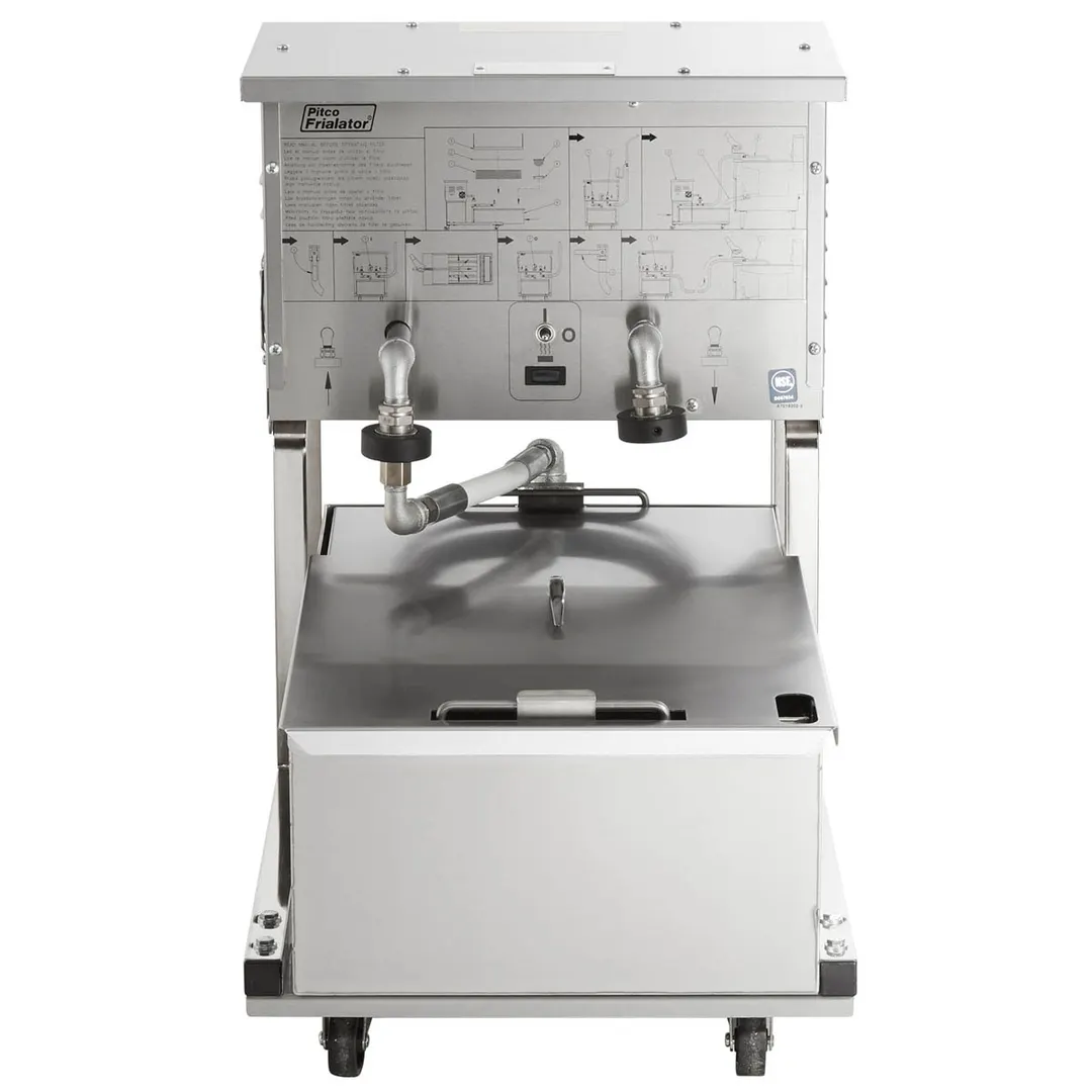 Pitco P18 Mobile Fryer Filter w/ 75-Lb Capacity, One-Way Pump & Hose, 120V, Lift-Cover