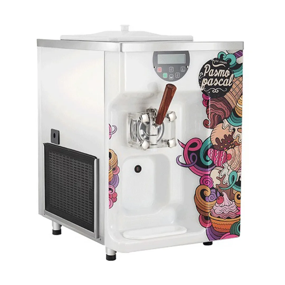 Pasmo S111A2 Countertop Soft‑Serve Machine, 1‑Flavor, 6.9‑Qt Hopper & 2.6‑Qt Cylinder, 220 V 1.5 kW, Mute Function