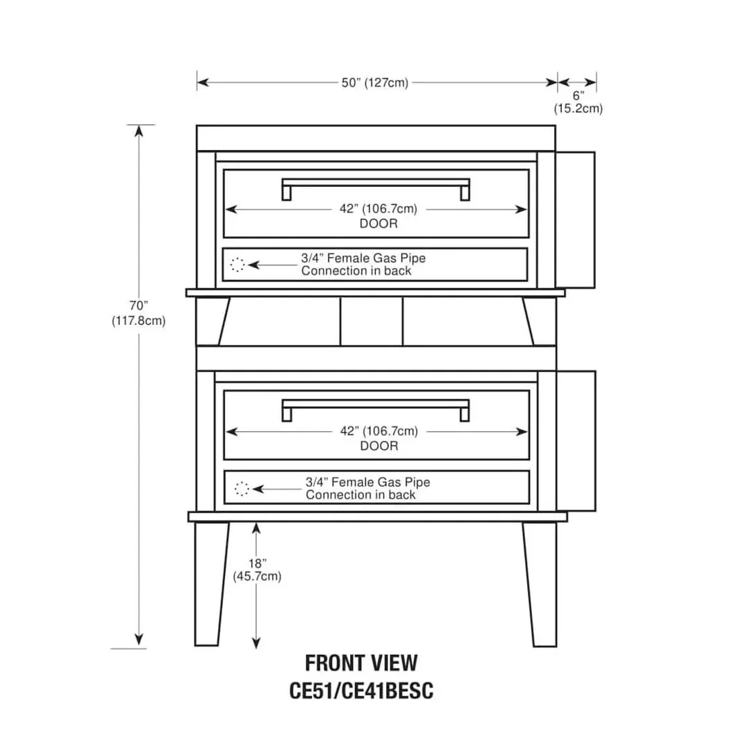 Peerless CE51/41BESC 56" Electric Bake & Roast Oven, Double Deck
