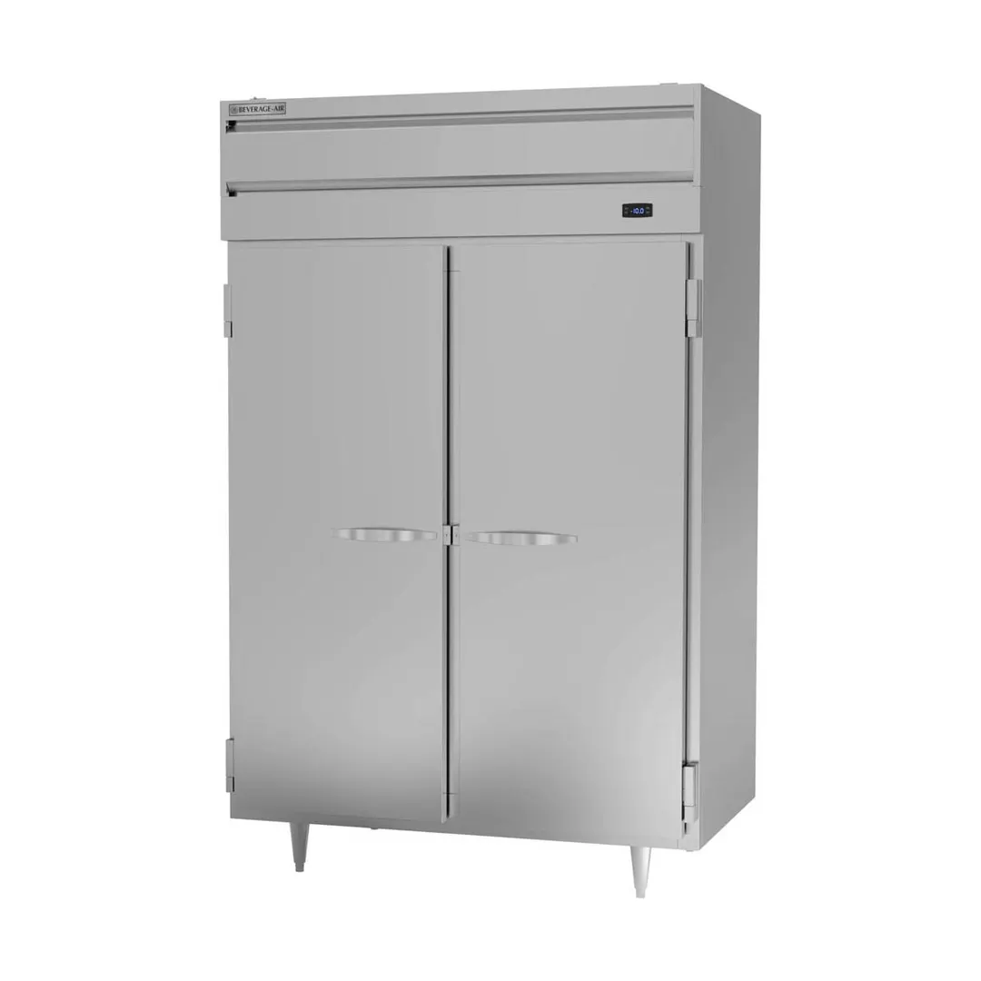 Beverage Air PF2HC-1AS 52" Two Section Reach-In Freezer w/ 2 Solid Doors, Aluminum Interior, 45 cu. ft.