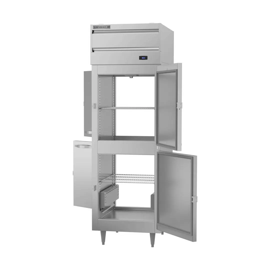 Beverage Air PH1-1HS-PT 1-Section 4-Door Solid Heated Holding Cabinet, 21.01 cu ft, Stainless Steel Front & Sides