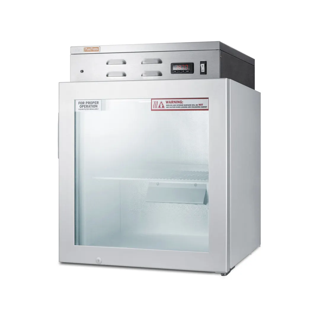 Summit PHC51G 24" Glass Door Blanket Warmer, 2 cu. ft., 24"W, Easy Mobility, 120°F to 150°F