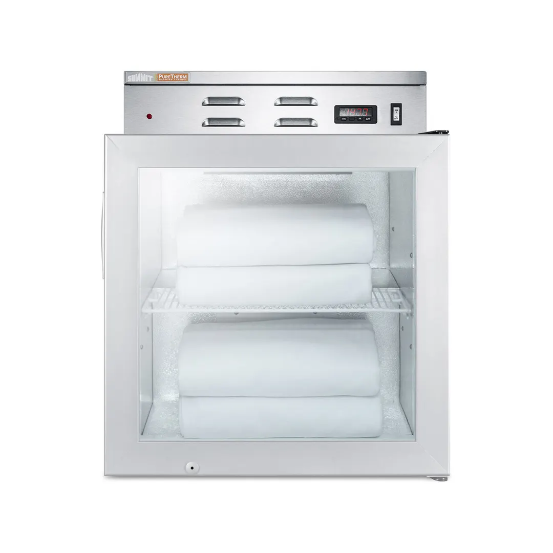 Summit PHC51G 24" Glass Door Blanket Warmer, 2 cu. ft., 24"W, Easy Mobility, 120°F to 150°F