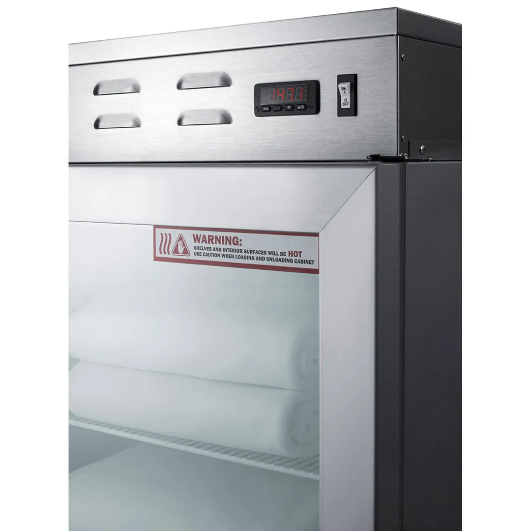 Summit PHC51G 24" Glass Door Blanket Warmer, 2 cu. ft., 24"W, Easy Mobility, 120°F to 150°F