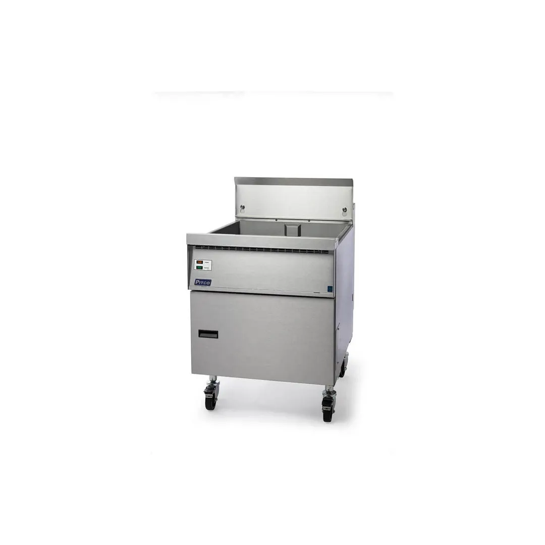 Pitco FBG24 Full Pot Floor Model Gas Fryer w/ 87-lb Capacity, Flat Bottom, Solid State Controls