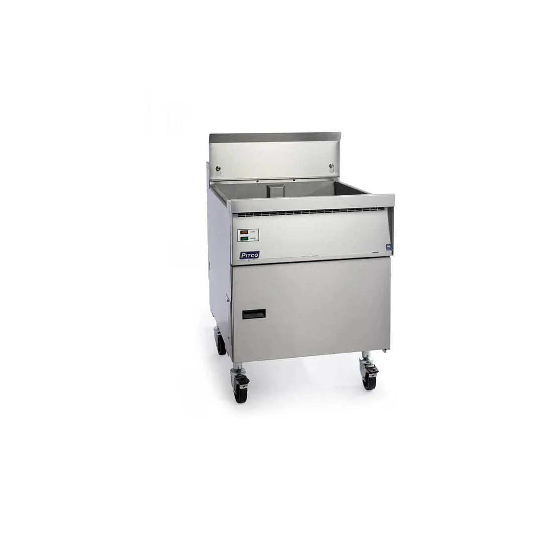 Pitco FBG24 Full Pot Floor Model Gas Fryer w/ 87-lb Capacity, Flat Bottom, Solid State Controls