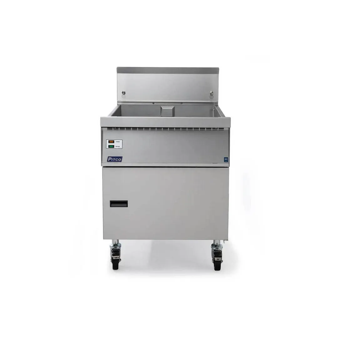 Pitco FBG24 Full Pot Floor Model Gas Fryer w/ 87-lb Capacity, Flat Bottom, Solid State Controls
