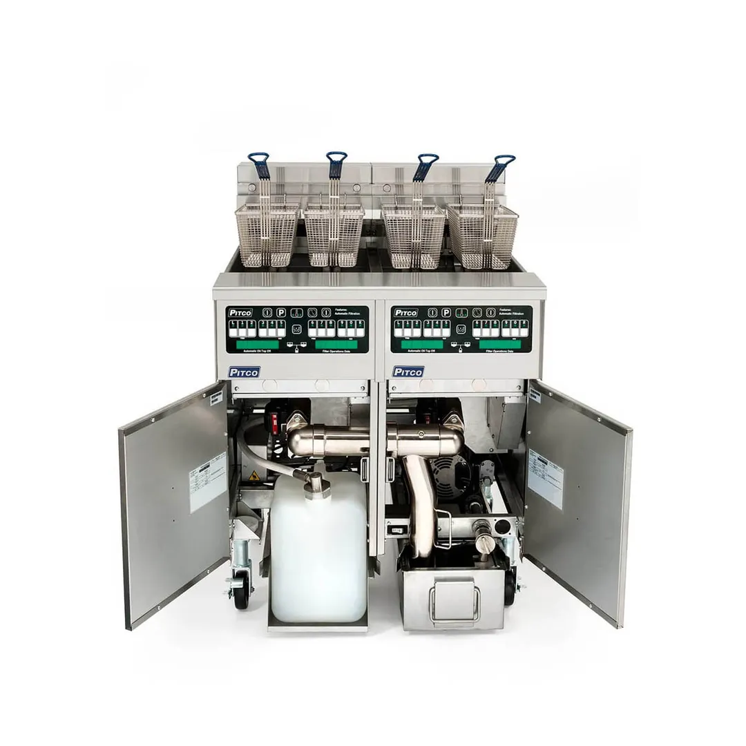 Pitco SELV14C-2/14T-2/FD Multiple Battery Electric Floor Fryer w/ (2) 30-Lb. & (4) 15-Lb. Vats