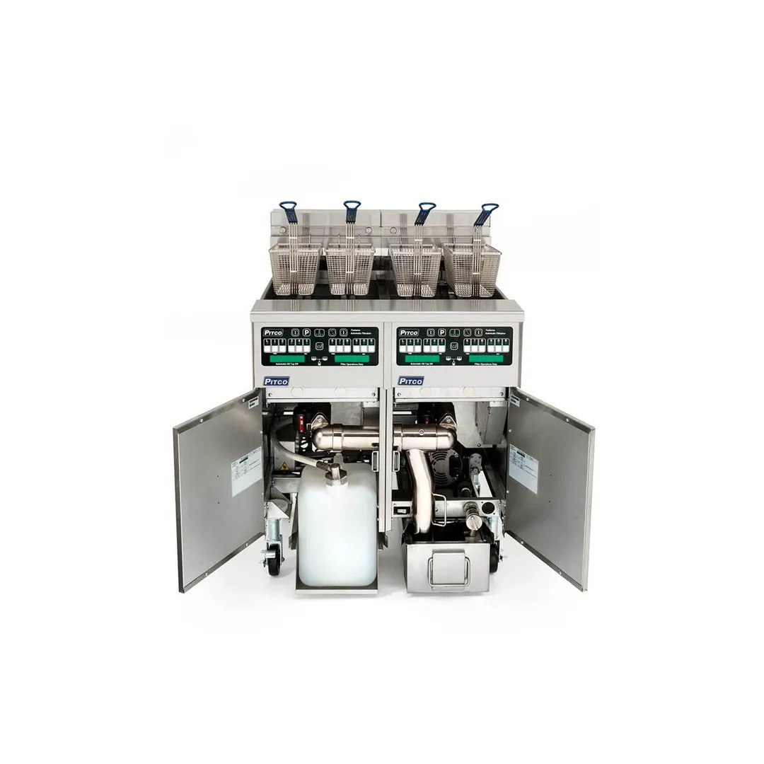 Pitco SSHLV14C/184/FD Multiple Battery Gas Fryer w/ (1) 32-lb & (1) 42-lb Frypots, Filter Drawer System