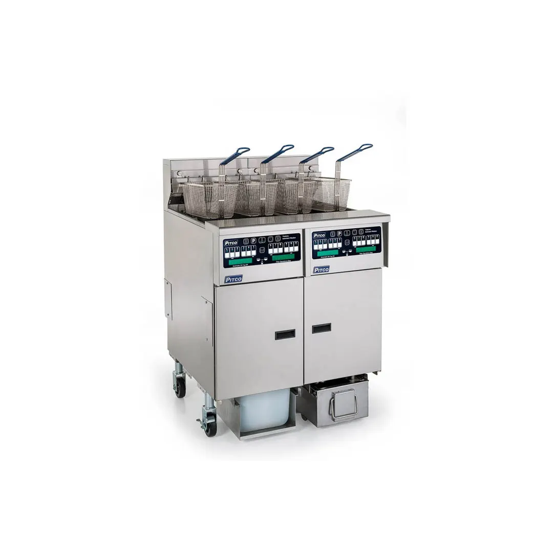 Pitco SSHLV14C/184/FD Multiple Battery Gas Fryer w/ (1) 32-lb & (1) 42-lb Frypots, Filter Drawer System