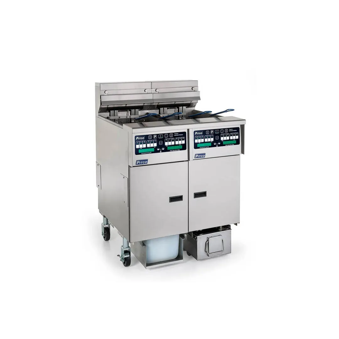 Pitco SSHLV14C/184/FD Multiple Battery Gas Fryer w/ (1) 32-lb & (1) 42-lb Frypots, Filter Drawer System